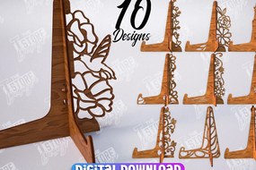 Σετ των 2 Intra απο ξύλο plywood Χρώμα wenge 3mm-4mm πάχος - Πακέτο με καβαλέτο | Πλάκα Τέχνης | CNC Δίασταση 20x20 cm INTRAFABR-94337028