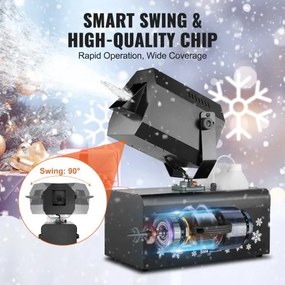 VEVOR Snow Machine 2000W Wireless Remote Swing Snow Making Machine for Holiday