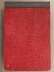ΣΕΝΤΟΝΙ FLANNEL NODES RED Κόκκινο Flannel υπέρδιπλο με λάστιχο: 160 x 200 + 30 εκ. MADI