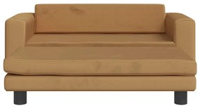 vidaXL Καναπές Παιδικός με Υποπόδιο Καφέ 100x50x30 εκ. Βελούδινος