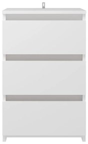 vidaXL Κομοδίνο Λευκό 40 x 35 x 62,5 εκ. από Επεξ. Ξύλο