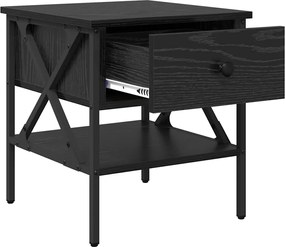 vidaXL Κομοδίνο με συρτάρι 2 pcs Μαύρη δρυς 40 x 42 x 45 εκ.