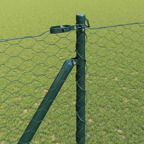 vidaXL Εξωτερική εξάγωνη περίφραξη με στήλη 10 x 1,5 m Πράσινο Δίχτυ