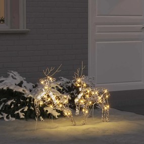 vidaXL LED Ελάφια με 40 LED 2 pcs Θερμό λευκό PET