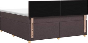 vidaXL Κρεβάτι box spring με στρώμα Σκούρο Καφέ 140 x 200 cm Ύφασμα