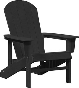 vidaXL Καρέκλα Adirondack Μαύρο HDPE