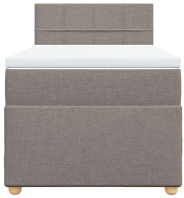 vidaXL Κρεβάτι Boxspring με Στρώμα Taupe 90x190 εκ.Υφασμάτινο