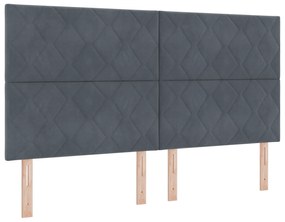 vidaXL Σκούρο Γκρι Βελούδινο Κεφαλάρι Διαμαντιών 180 εκ.