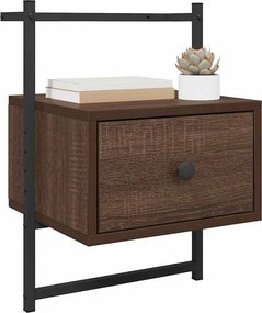 vidaXL Κομοδίνα Επιτοίχια 2 τεμ. Καφέ Δρυς 35x30x51 εκ. Επεξ. Ξύλο