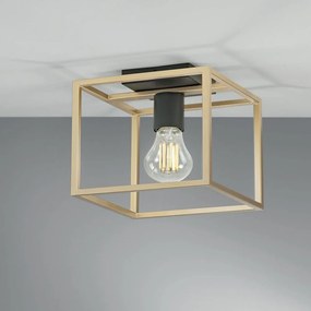 Φωτιστικό Οροφής - Πλαφονιέρα I-Kimera-PL1 E27 22,5x20x20cm Black-Gold Luce Ambiente Design