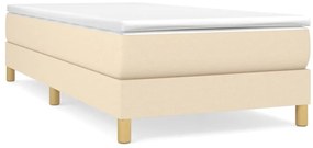 vidaXL Κρεβάτι Boxspring με Στρώμα Κρεμ 100 x 200 εκ. Υφασμάτινο