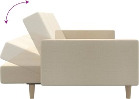 vidaXL Καναπές Κρεβάτι Διθέσιος Κρεμ Υφασμάτινος