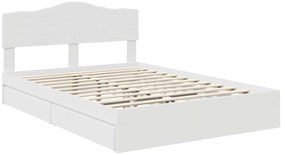 vidaXL Κρεβάτι Αποθήκης Λευκό 140 x 200 cm Επεξεργασμένο ξύλο
