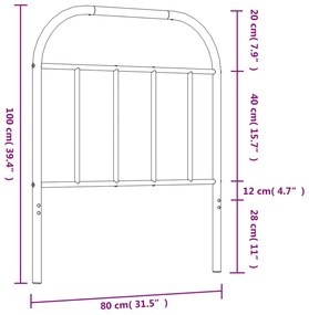 vidaXL Ανταλλακτικό κεφαλάρι Λευκό 75 εκ. Μεταλλικό