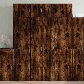 vidaXL Ραφιέρα με Ντουλάπια Καπνιστή Δρυς 70x42,5x225 εκ. Επεξ. Ξύλο