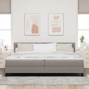 vidaXL Κρεβάτι box spring με στρώμα Taupe 200 x 200 cm ύφασμα