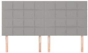 vidaXL Κεφαλάρια Κρεβατιού 4 τεμ. Αν. Γκρι 90x5x78/88 εκ. Υφασμάτινο