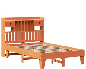 vidaXL Σκελετός Κρεβ. Χωρίς Στρώμα Καφέ Κεριού 135x190 εκ Μασίφ Πεύκο