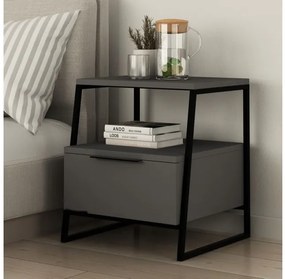 Κομοδίνο μελαμίνης Pal Megapap ανθρακί 45x40x50εκ. GP037-0151,1-GP037-0151,1-Ανθρακί GP037-0151,1