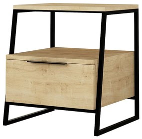 Κομοδίνο Pal Megapap χρώμα sapphire oak 45x40x50εκ.