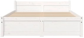vidaXL Πλαίσιο Κρεβατιού Λευκό 120x190 εκ. Μασίφ Ξύλο Small Double