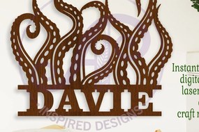 Σετ των 2 Intra απο ξύλο plywood 3mm-4mm πάχος – Αρχείο κοπής με λέιζερ Σήμα ονόματος Tentacles Δίασταση 20x20 cm INTRAFABR-114693715