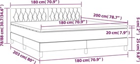 vidaXL Κρεβάτι Boxspring με Στρώμα Κρεμ 180x200 εκ. Υφασμάτινο