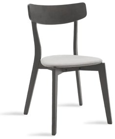 Καρέκλα Toto pakoworld γκρι ύφασμα-rubberwood ανθρακί πόδι - 097-000012