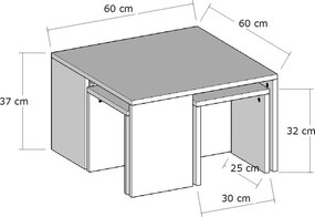 Coffee Table Set Ortanca - Sapphire Oak Sapphire Oak