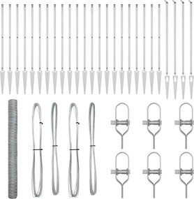 vidaXL Στύλος Περιφράξεων Ασημί