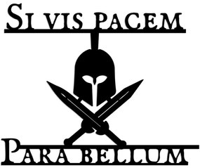 Διακοσμητικό Τοίχου Si Vis Pacem 891TNL3518 56x46cm Black Wallity Μέταλλο