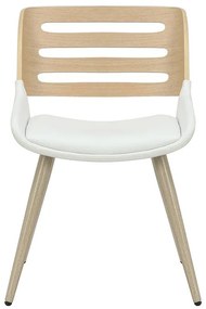 Καρέκλα Brody pu λευκό-πόδι φυσικό 51x55x76 εκ.