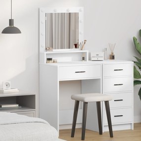 vidaXL Κομοδίνο με συρτάρι Λευκό 50 x 41 x 135 εκ Επεξεργασμένο ξύλο