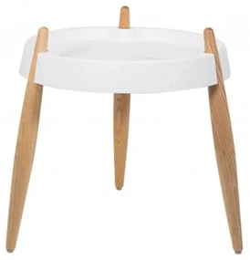 Τραπεζάκι Βοηθητικό Liola ZLS0001 40x47cm White-Natural Zafferano