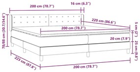 Box Spring κρεβάτι με στρώμα σκούρο μπλε 200x220 cm Βελούδινο - Μπλε