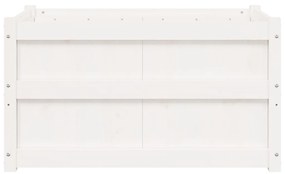 vidaXL Ζαρντινιέρα Λευκή 90 x 50 x 50 εκ. από Μασίφ Ξύλο Πεύκου