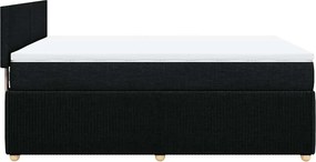 vidaXL Κρεβάτι Boxspring με Στρώμα Μαύρο 140x190 εκ. Υφασμάτινο