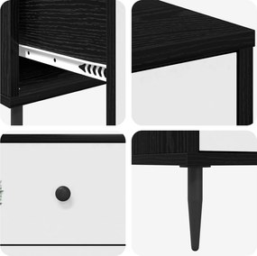 vidaXL Κομοδίνο HANAU Μαύρη Δρυς 36 x 33 x 61 εκ. Επεξεργασμένο Ξύλο