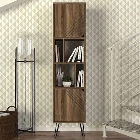 Βιβλιοθήκη Norma Megapap χρώμα καρυδί 45x35x184εκ.