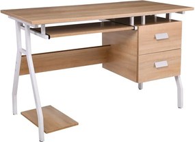 UNIT Γραφείο Η/Υ Μέταλλο Βαφή Άσπρο, Melamine Απόχρωση Sonoma   1τμχ
