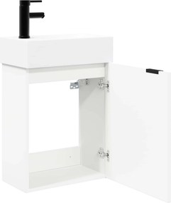 vidaXL Μονάδα μπάνιου με βρύση Λευκό 45,5 x 22,5 x 84 εκ