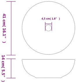 vidaXL Νιπτήρας Μαύρος και Κόκκινος Φ41 x 14 εκ. Κεραμικός