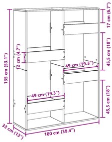 ΒΙΒΛΙΟΘΗΚΗ ΛΕΥΚΗ 100X33X135 ΕΚ. ΑΠΟ ΕΠΕΞΕΡΓΑΣΜΕΝΟ ΞΥΛΟ 3309384