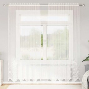 vidaXL Κουρτίνες με κουρτίνες Λευκό 150 x 200 cm Πολυεστέρας