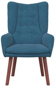 vidaXL Χαλαρωτική Πολυθρόνα Μπλε 63 x 67 x 94 εκ. Βελούδο