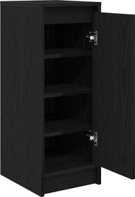 vidaXL Παπουτσοθήκη Μαύρη βελανιδιά 29,5x34x76 εκ. Επεξεργασμένο Ξύλο