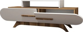 Έπιπλο Τηλεόρασης Καρυδί / Λευκό OONIL 145x36.8x49.8