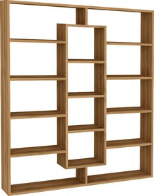 Βιβλιοθήκη Ample Megapap χρώμα καρυδί 125x22x135,7εκ.