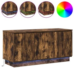 vidaXL Ντουλάπα Τηλεόρασης με LED Καπνιστή δρυς 100 x 38 x 49 εκ.