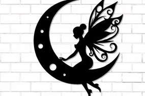 Intra απο ξύλο plywood  Χρώμα wenge 3mm-4mm πάχος - Fairy and Moon Wall Art Δίασταση 40x50 cm INTRAFABR-94768085
